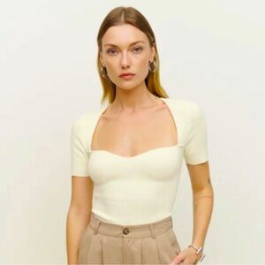 Reformation Kellie Cotton Short Sleeve Sweater. Worn once.